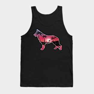 German Shepherd Beautiful Sunset Beach Palm Tree Tank Top